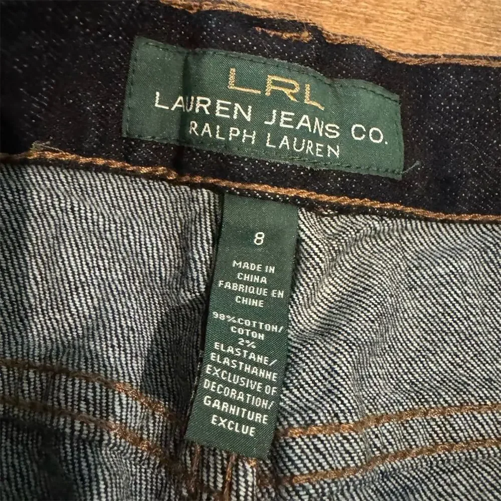 LRL Ralph Lauren Classic Bootcut Jeans 8 Dark Wash Western Horse Cowgirl READ - Picture 6 of 13